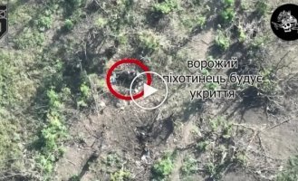 Bakhmut direction, Ukrainian FPV drones fly into the trenches to the Russian military