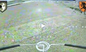 Попытка украинского FPV-дрона поразить российский вертолет Ми-24 в Харьковской области