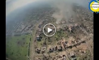 View of Bakhmut from a drone