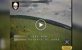 A kamikaze drone hits an enemy Tor-M2K air defense system