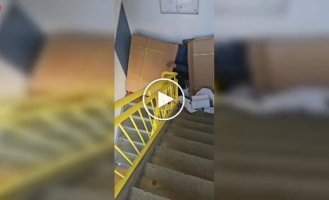 In Amsterdam, a woman was unable to leave her house — a "barricade" of a homeless person's belongings has grown up in front of the door