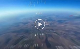 A kamikaze drone destroys a Russian Orlan-10 drone at an altitude of more than 3,600 meters