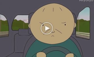 A cartoon about the international driver problem