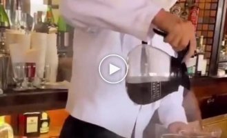 Irish coffee served by an experienced bartender