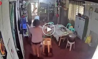 Footage from a Philippine home shows the destructive power of a magnitude 7.8 earthquake