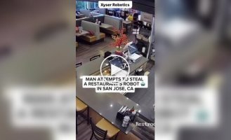 Мужчина пытался похитить робота из ресторана