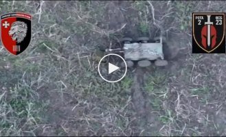 A ground drone confiscated a machine gun from an occupying position