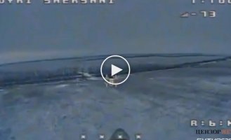 FPV drone Diki Hornets hits a Russian tank equipped with an electronic warfare system