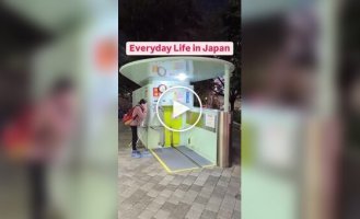 Retrieving a bicycle from an underground bike rack in Tokyo