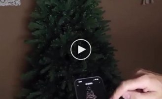 Christmas tree with built-in garland