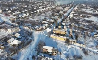 Fortress city morning in Avdeevka, Avdeevka industrial zone and view of occupied Makeevka