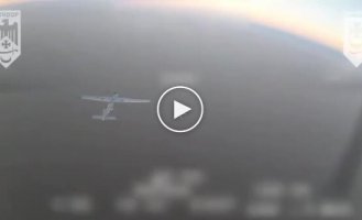 Fighters of the NGU Bureviy brigade destroy Russian reconnaissance UAVs Orlan and Zala with drones