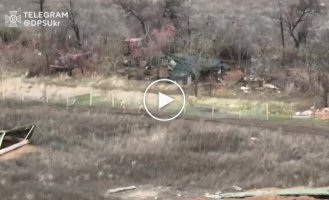 The use of a kamikaze drone by border guards against Russian positions in the Zaporozhye region