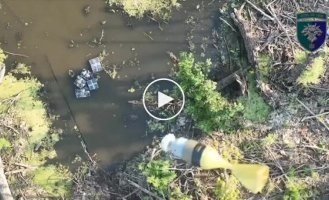 An occupier drowns in a swamp after being hit by a drone