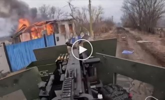 Combat work of the Ukrainian HMMWV on the border with the Belgorod region from the first person of a machine gunner