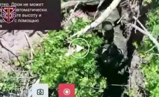 Russian invaders shoot at each other in a trench due to the conflict in the Kharkov direction