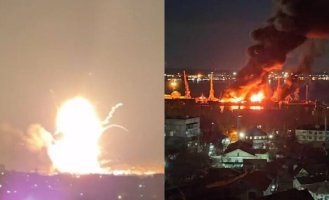 "Море горело": что известно о сегодняшних взрывах в Феодосии (10 фото + 5 видео)