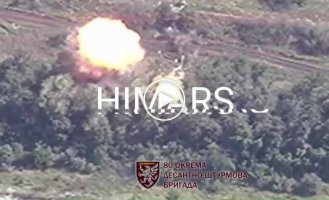 Ukrainian forces destroyed another Russian Buk air defense system hidden in the forest with a HIMARS strike in the Bakhmut direction