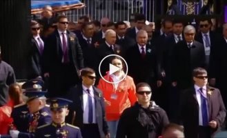 Putin and a flock of guests were frightened by the clap that sounded during the parade