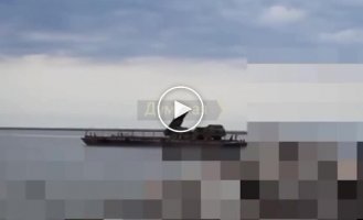 Ukrainian MLRS BM-27 Hurricane on a barge