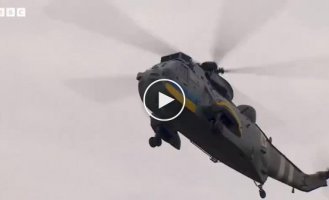 British helicopter Westland WS-61 Sea King on patrol in Ukraine
