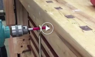 Another simple way to drill a hole horizontally