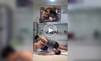 Спортивный челлендж для парочек на силу и выносливость