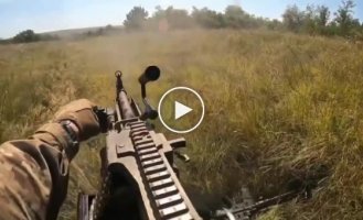 Shooting battle in the Zaporozhye region from the first person of a Ukrainian military man