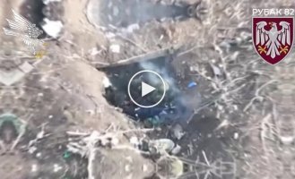 A Russian's butt smokes heavily after being hit by a drone