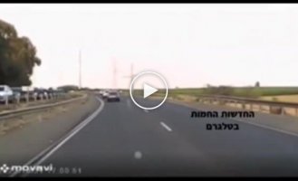 A Palestinian rocket fell on an Israeli highway in Ashdod yesterday
