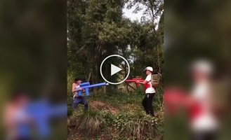 Guys recreated the legendary Contra in real life