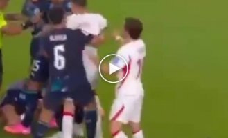 Soccer player steals referee's watch right in the middle of a World Cup match