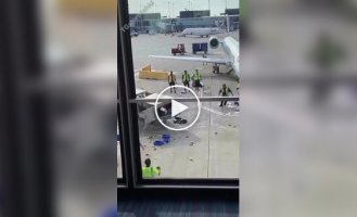 US airport employee saves $10 million jet from runaway machine