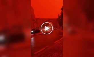 The sky over Crete turned red