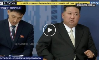 Kim Jong-un during a meeting with Putin