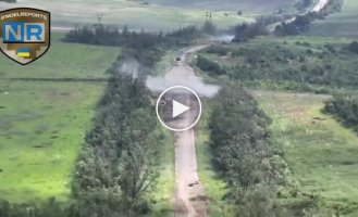 Russian T-62 tank drove right into the line of anti-tank mines, which they themselves laid