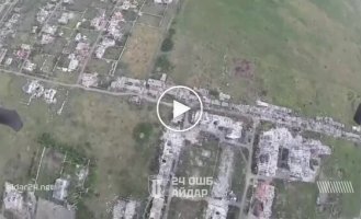 Deserted ruin liberated by the occupiers Bakhmut from a bird's eye view