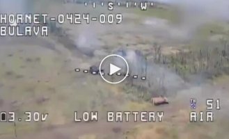 Soldiers of the Separate Presidential Brigade destroyed an occupying tank with a strike from an FPV drone Wild Hornets