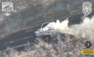 Russian BMP-3 after an encounter with a kamikaze FPV drone