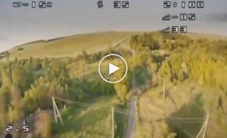 Ukrainian kamikaze drone hits a group of Russian soldiers in Kursk region