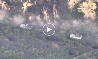 Unsuccessful attack of the Russian armored group near the village of Klescheevka in the Donetsk region