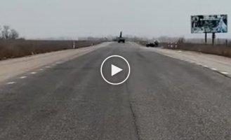Double launch of the Ukrainian ballistic missile Tochka-U directly from the road
