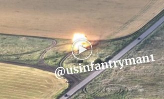 The strike was carried out a few meters from the Russian Tor-M2 air defense system