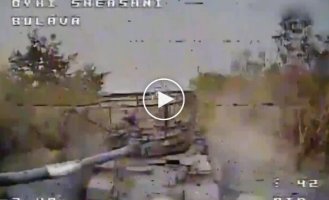 The Wild Hornets drone flies into the open hatch of an enemy tank