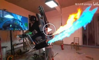 Житель Китая собрал геймерскую кабину истребителя