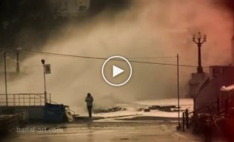 Красивая съемка недавнего шторма в Ялте
