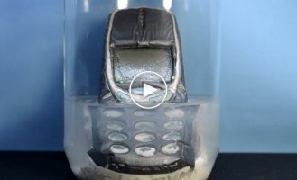 Как выглядит Nokia 3310 после 20 часов в ацетоне