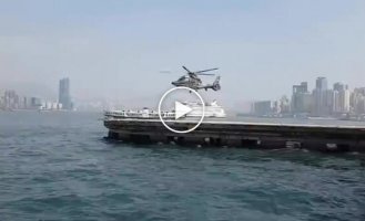 The frame rate of the camera coincided with the speed of the helicopter blades