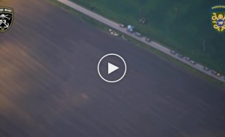 Ukrainian FPV drones destroy a convoy of Russian trucks near the village of Sverdlikovo in the Kursk region