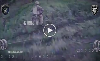 Combat work of drone operators of the 42nd Mechanized Brigade near the village of Staritsa, Kharkov region